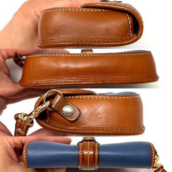 Dooney & Bourke Blue Pebbled Leather Flat Clutch Wristlet - Picture 3 of 6